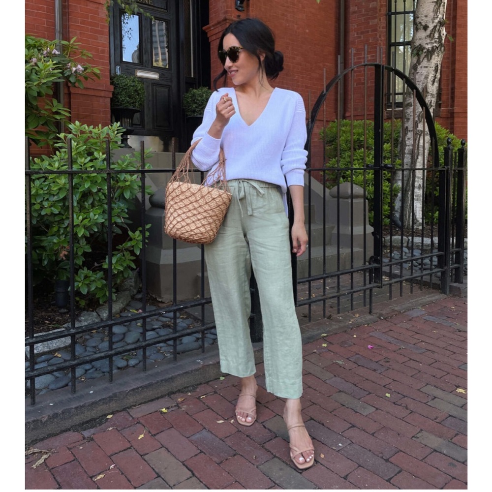 J. Crew Women’s Petite Seaside Linen Wide Leg Pants, Flax Sz XXSP - Picture 3 of 3